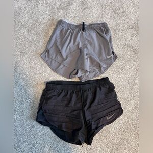 Nike Dri Fit Women's Running Shorts Bundle Duo - Gray & Black XS